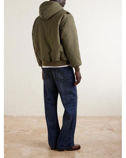 (w)taps Green Padded Cotton-canvas Zip-up Hooded Jacket for men