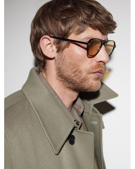 Garrett Leight Natural Doc Aviator-Style Acetate Sunglasses for men