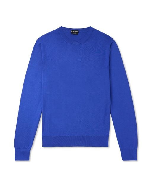 Tom Ford Blue Silk Sweater for men