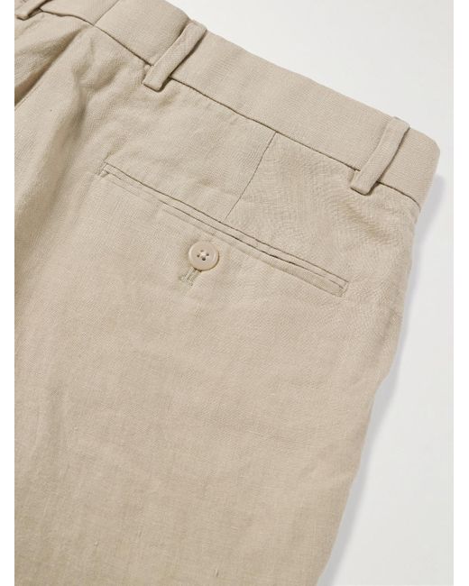 Pantaloni a gamba affusolata in lino di Polo Ralph Lauren in Natural da Uomo