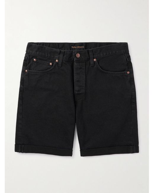 Nudie Jeans Black Josh Denim Shorts for men