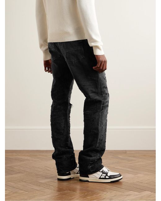 Amiri Black Shotgun Straight-leg Distressed Jeans for men