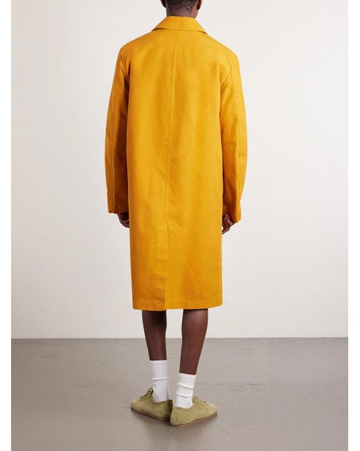 Dries Van Noten Yellow Cotton-Canvas Coat for men