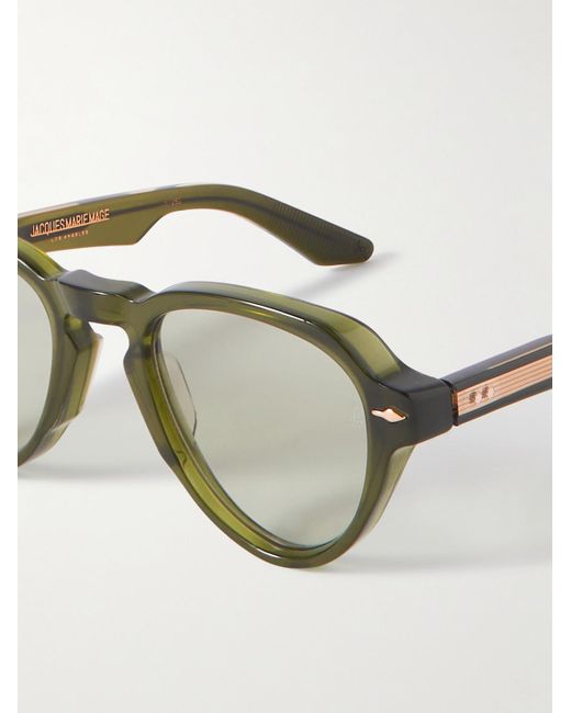 Jacques Marie Mage Green Hatfield D-frame Acetate Sunglasses for men