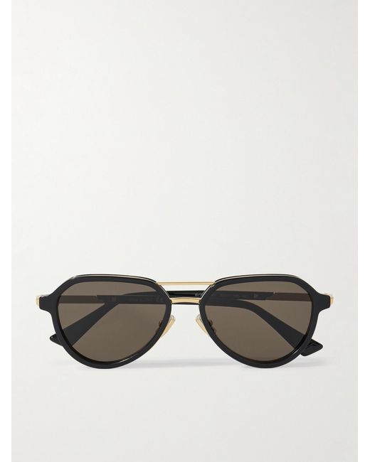 Bottega Veneta Brown Aviator-Style Recycled-Acetate And-Tone Sunglasses for men