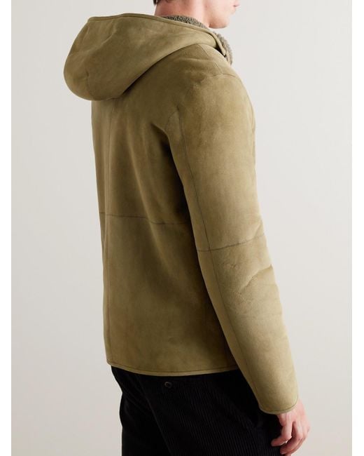 Mr P. Green Reversible Shearling Hooded Jacket for men