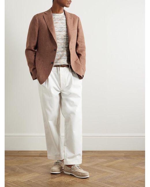 Slowear Brown Venezia 1951 Slim-Fit Garment-Dyed Linen Suit Jacket for men