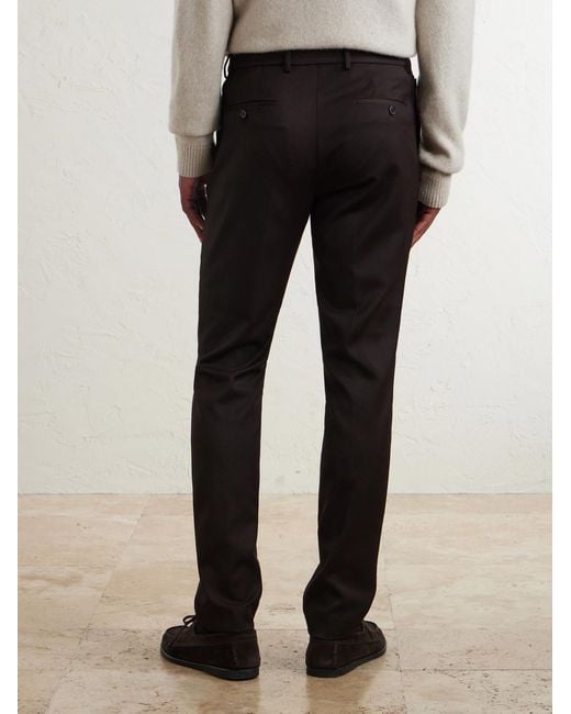 Slowear Black Straight-Leg Pleated Woven Suit Trousers for men