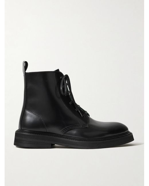 VINNY'S Black Officer Glossed-Leather Boots for men