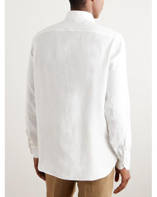 Rubinacci White Linen Shirt for men