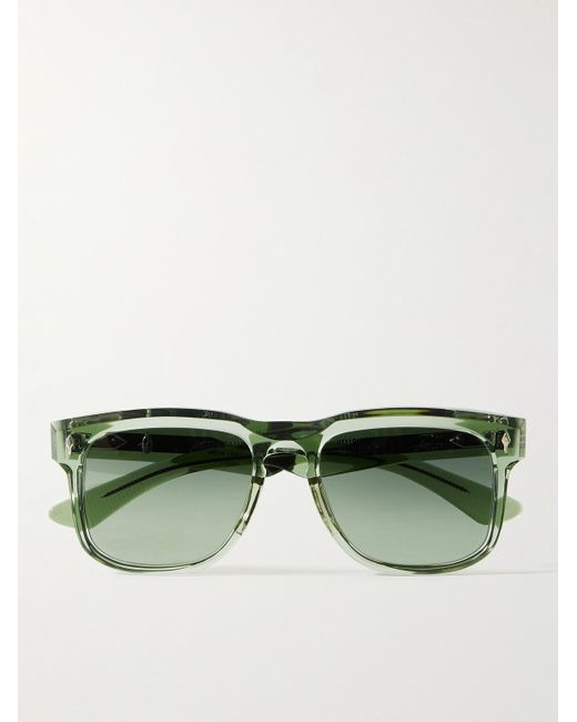 Jacques Marie Mage Green Yellowstone Forever Wesley D-frame Acetate Polarised Sunglasses for men