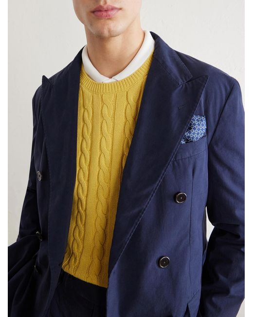 Polo Ralph Lauren Blue Double-Breasted Cotton-Canvas Suit Jacket for men