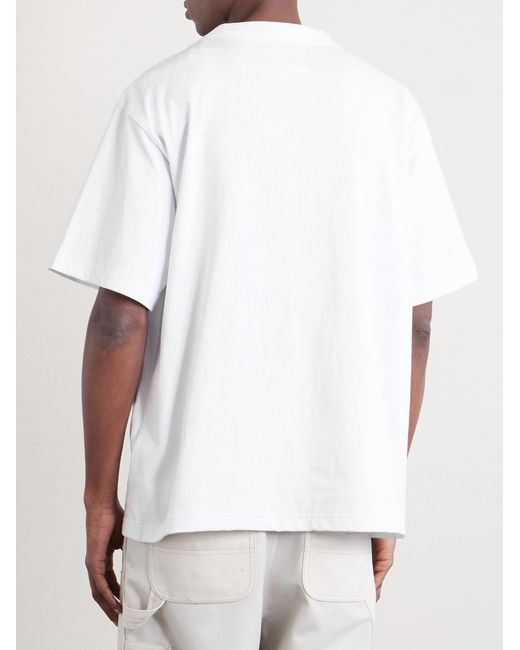 Sacai White Carhartt Wip Logo-Appliquéd Cotton-Jersey T-Shirt for men