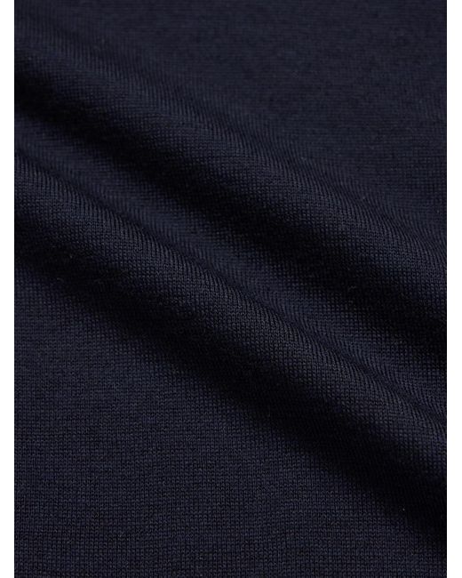 John Smedley Blue Hilcote Merino Wool And Sea Island Cotton-Blend T-Shirt for men