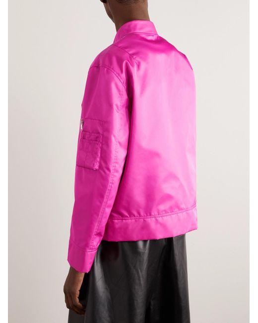 Valentino Garavani Pink Collegiate Logo-Embroidered Shell Bomber Jacket for men