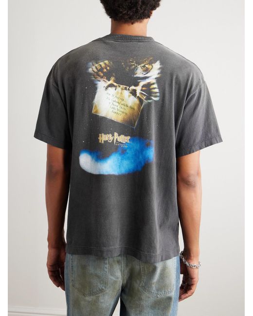 SAINT Mxxxxxx Blue Harry Potter And The Philosopher's Stone Printed Cotton-Jersey T-Shirt for men