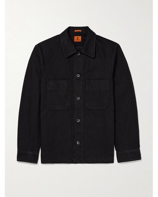 Barena Black Capitan Washed Denim Overshirt for men