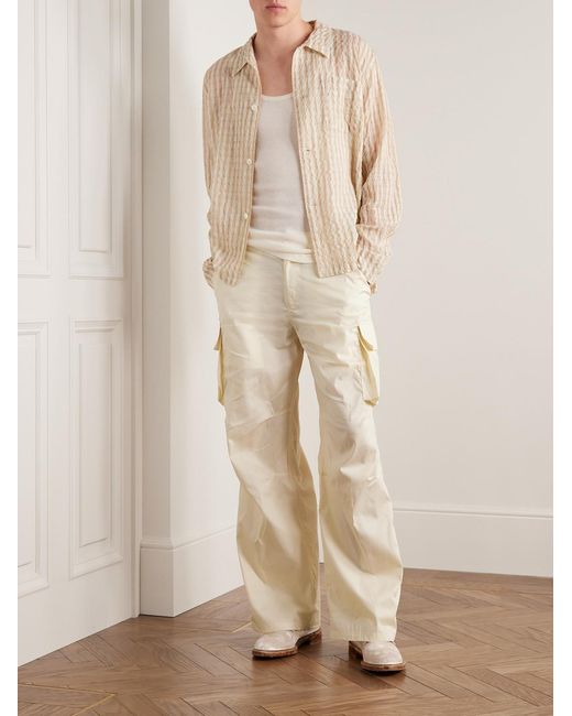 Our Legacy Natural Mount Straight-Leg Crinkled-Shell Cargo Trousers for men