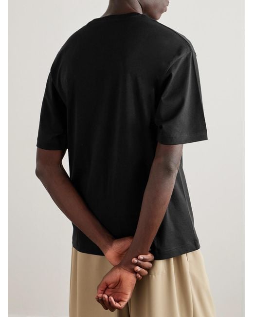 Acne Black Exford Embellished Glittered Logo-Print Cotton-Jersey T-Shirt for men