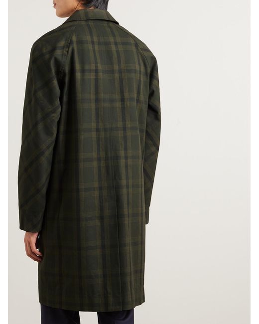 Mr P. Green Checked Cotton-Twill Coat for men