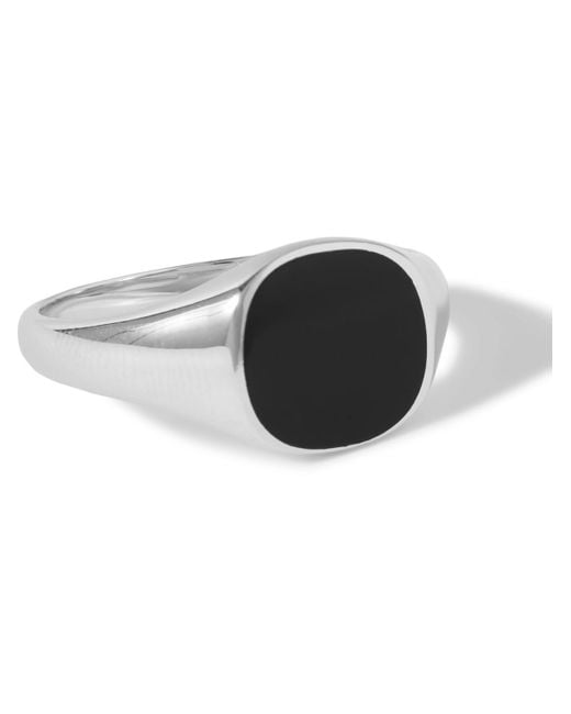 Miansai Olympus Silver And Enamel Signet Ring in Metallic for Men | Lyst