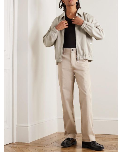 AMI White Virgin Wool-twill Blouson Jacket for men