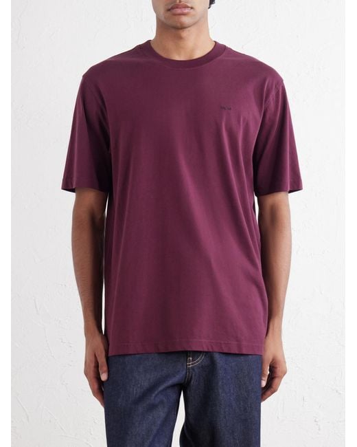 NN07 Purple Adam 3209 Logo-Embroidered Pima Cotton-Jersey T-Shirt for men