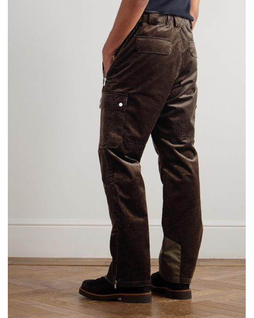Brunello Cucinelli Brown Straight-Leg Padded Shell-Trimmed Cotton-Corduroy Ski Pants for men