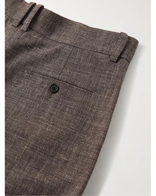 The Row Silas Tapered Pleated Silk, Linen And Virgin Wool-Blend