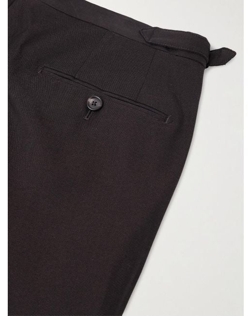 De Petrillo Black Straight-Leg Cotton And Silk-Blend Twill Suit Trousers for men