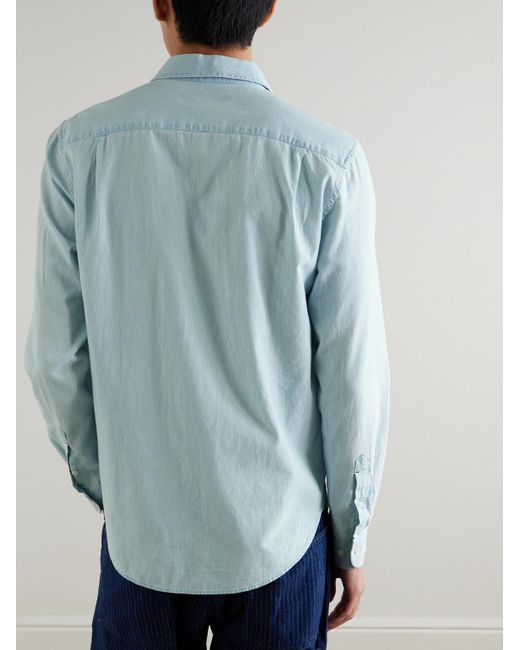 Orlebar Brown Blue Colburn Cotton-Chambray Shirt for men
