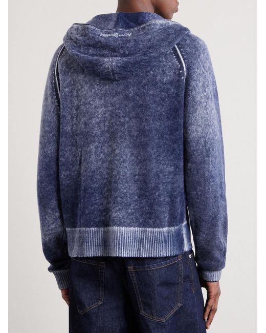 Kupiter Wool-Blend Hooded Sweater di Acne in Blue da Uomo