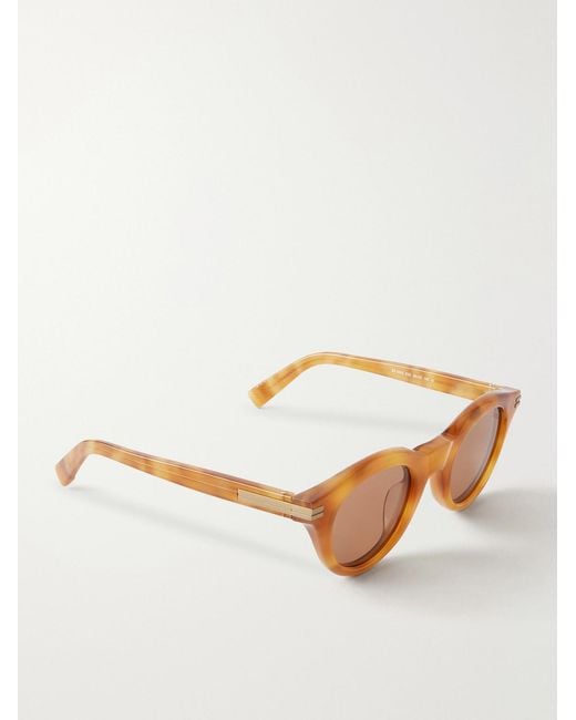 Zegna Brown Round-frame Acetate Sunglasses for men