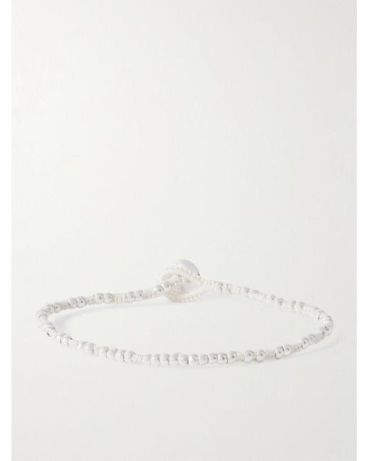 Mikia Natural Sterling And Silk-Cord Beaded Bracelet for men