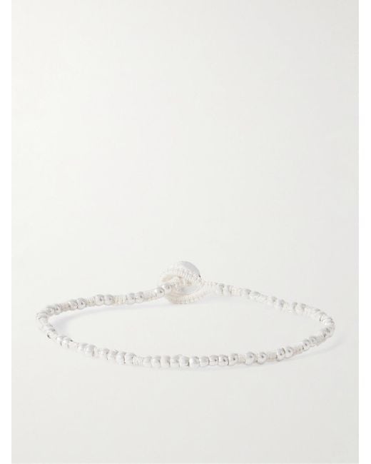 Mikia Natural Sterling And Silk-Cord Beaded Bracelet for men