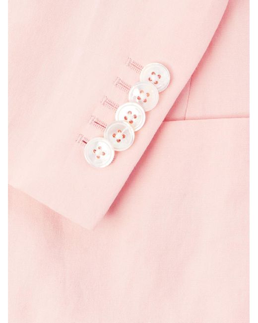 Umit Benan Doppelreihiges Sakko aus einer Leinen-Seidenmischung in Pink für Herren