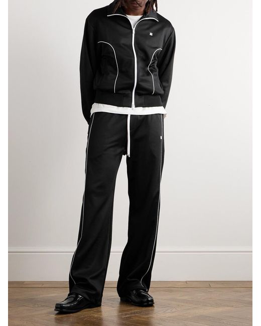 Amiri Black Logo-Appliquéd Jersey Track Jacket for men