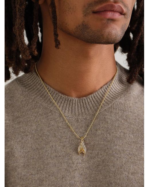 Alex Moss New York Black Cave Dweller 14-Karat, Diamond And Ruby Pendant for men