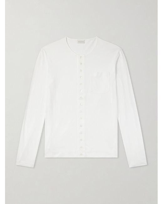 Dries Van Noten White Hugond Cotton-Jersey Cardigan for men
