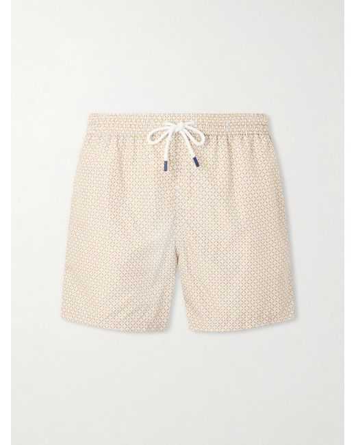 Fedeli Natural Madeira Printed Straight-leg Swim Shorts for men