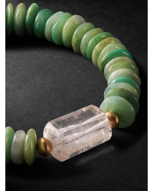 Chrysoprase And Quartz Beaded Bracelet di Jacquie Aiche in Green da Uomo