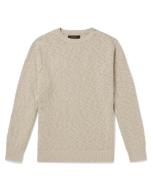 Beams Plus White Cotton-blend Sweater for men