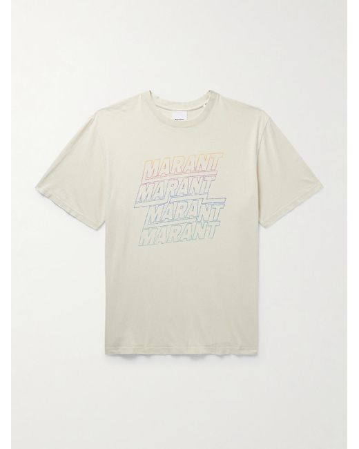 Isabel Marant White Hugo Logo-print Cotton-jersey T-shirt for men