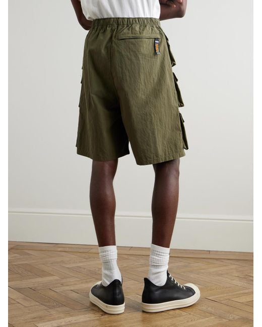 Kapital Green Cotton And Nylon-Blend Ripstop Drawstring Cargo Shorts for men