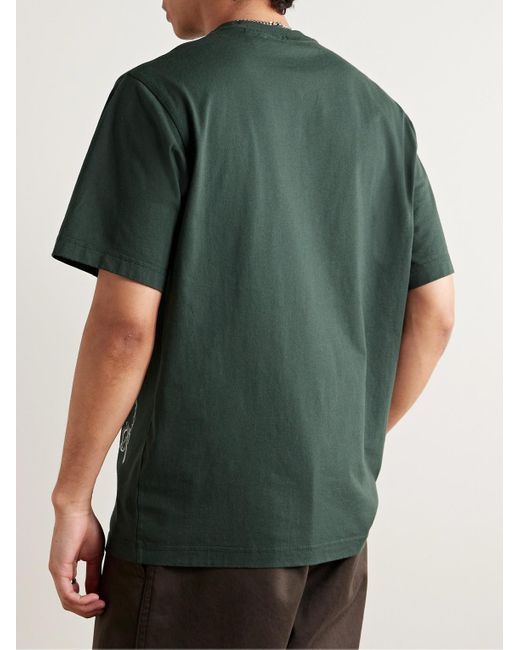 T-shirt in jersey di cotone con stampa di Burberry in Green da Uomo
