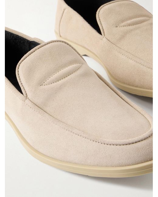 George Cleverley Natural Mayfair Ii Collapsible-heel Suede Loafers for men