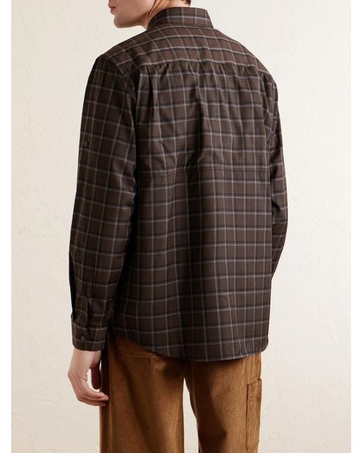 James Purdey & Sons Gray Checked Wool Shirt for men