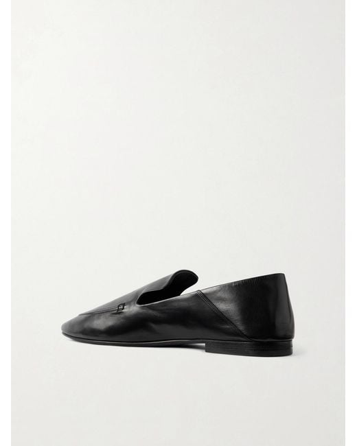 Saint Laurent Black Alain Leather Loafers for men