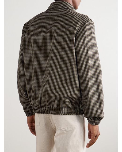 A.P.C. Brown Gilbert Checked Brushed Wool-blend Blouson Jacket for men