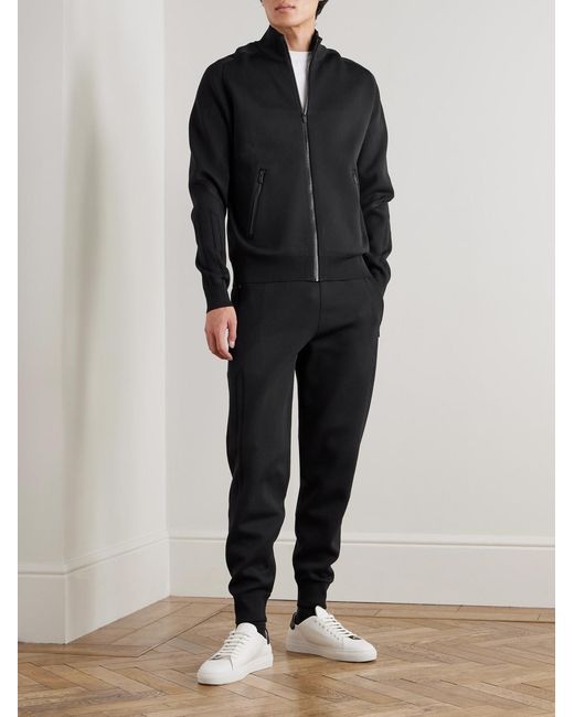 Fusalp Black Cyrion Tapered Double-Faced Wool-Blend Sweatpants for men